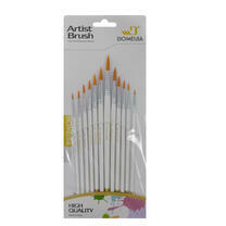 Без бренда «Набор круглых нейлоновых кистей для рисования «Две картинки» (12 шт.) белые» во Владимире 