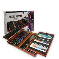 Без бренда «Оптовая коробка 5 шт.: Художественный набор (174 предмета) в деревянном чемоданчике» во Владимире 