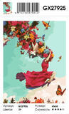 Картина по номерам 40x50 Девушка летит с птицами и цветами