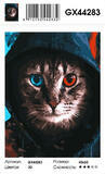Картина по номерам 40x50 Разноглазый кот в капюшоне
