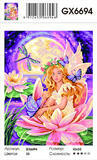 Картина по номерам 40x50 Дюймовочка на цветке среди бабочек и стрекоз