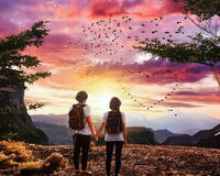 Без бренда «Влюбленные встречают закат на горе» во Владимире  в интернет-магазине  Без бренда «Влюбленные встречают закат на горе» во Владимире