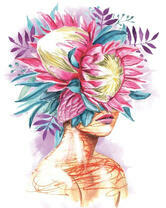 Без бренда «Портрет девушка с оригинальными цветами на голове» во Владимире 