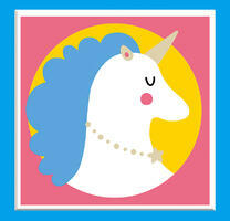 Единорог с голубой гривой