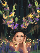 Без бренда «Темноглазая девчонка с цветами и птицами в волосах» во Владимире  в интернет-магазине  Без бренда «Темноглазая девчонка с цветами и птицами в волосах» во Владимире