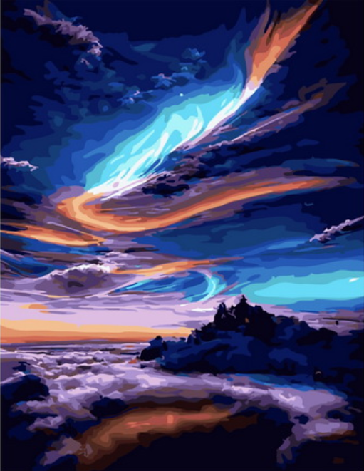 Картина по номерам 40x50 Пейзаж с неимоверным небом