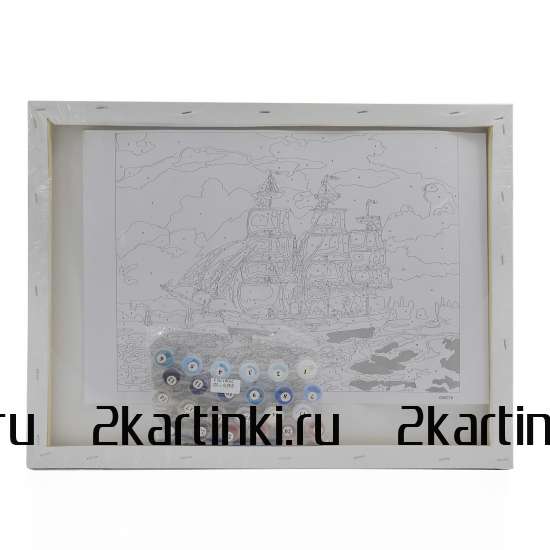 Картина по номерам 40x50 Красочное озеро и гора Фуджи