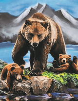 Медведица со своим потомством и реки