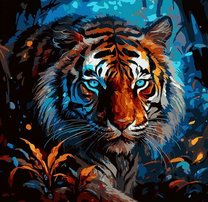 Тигр на ночной охоте