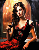 Без бренда «Обворожительная брюнетка с бокалом красного вина» во Владимире 