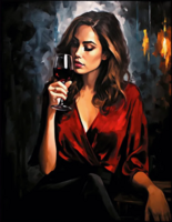 Без бренда «Девушка в красном платье с бокалом вина» во Владимире 