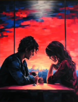 Без бренда «Влюблённая пара в кафе на закате солнца» во Владимире  в интернет-магазине  Без бренда «Влюблённая пара в кафе на закате солнца» во Владимире